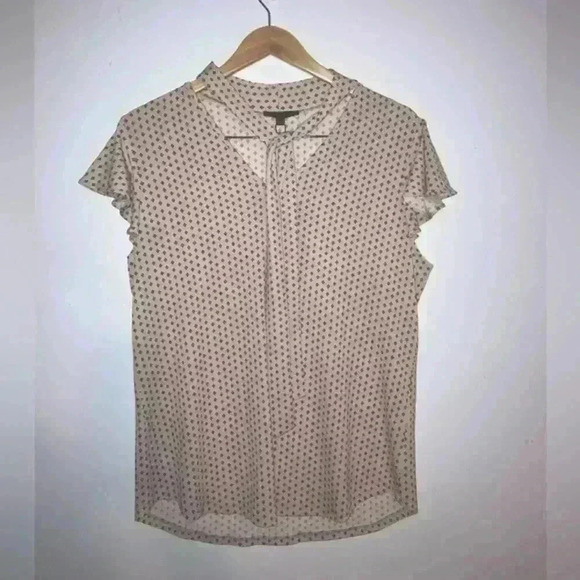 Adrianna Papell Flutter Sleeve Tie Neck Blouse - Picture 1 of 11